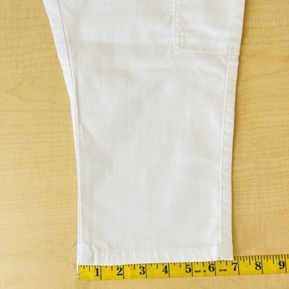 Tag Blue Women's Stretch Pull-on White Lightweight Cargo Capri Pants Size 10 NWT - Picture 11 of 12